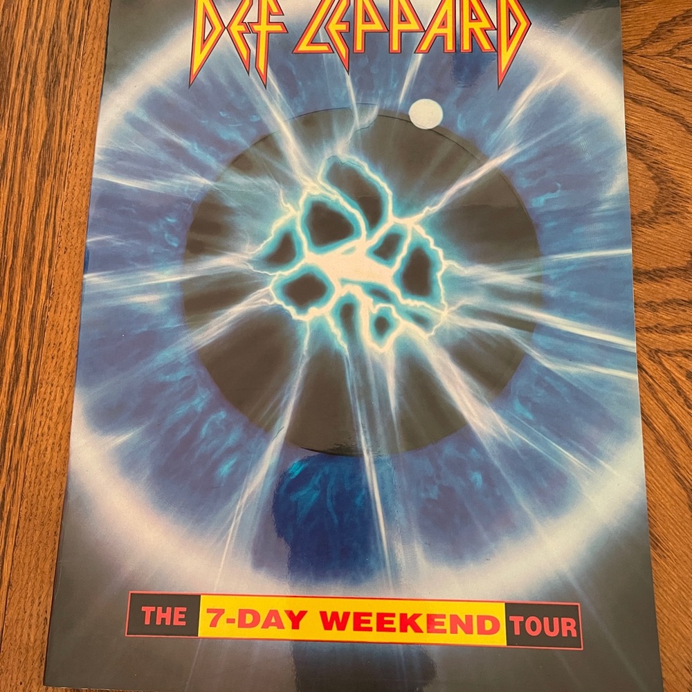 Def Leppard 7-Day Weekend Tour Poster - Blue Graphic Concert Print
